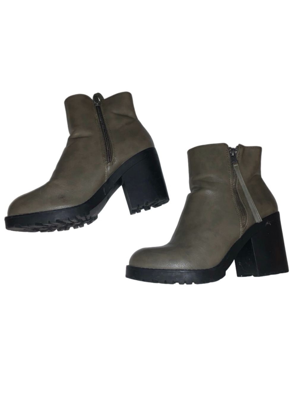 Call it Spring Olive Green Black Ankle Boots US 10